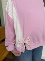 Floral Bow Panel Crewneck