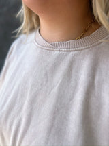 Curvy Acid Wash Oversized Fleece Pullover