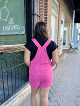 Washed Pink Poly Blend Overalls