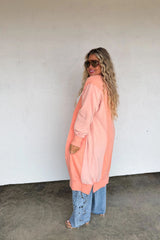 Sweatshirt Duster Length Cardigan