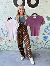 Mocha Polka Dot Overalls
