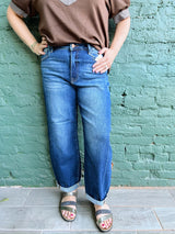 Rylenne Dark wash High Rise Barrel