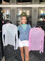 Long Sleeve Lace top with Flower design