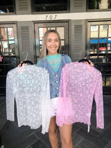 Long Sleeve Lace top with Flower design