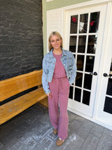 Raspberry Mineral Washed Sleeveless Jumper