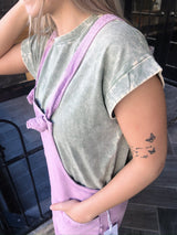 Mineral Wash Knotted Strap Romper