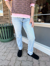 Skylar's TC High Rise Crop Straight Cuffed Jeans