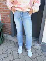 Skylar's TC High Rise Crop Straight Cuffed Jeans