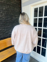 Curvy Acid Wash Oversized Fleece Pullover