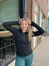 Black Ribbed Compression Jacket