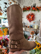 Nevada's Taupe Suede Mid Calf Boot