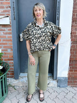 Olive Straight Leg Trouser Pants