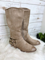 Nevada's Taupe Suede Mid Calf Boot