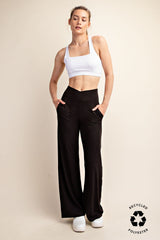 Black Recycled Butter V Waist Wide Leg Pant