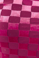 Pink Velvet Checkered Mesh Top