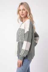 Mixed Patchwork and Lace Top
