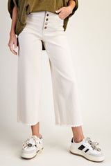 Button Front Stretch Twill Pants