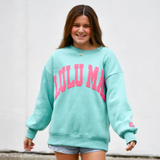 Mint Lulu Mac Hot Pink Puff Crewneck