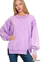 Acid Wash Exposed Seam Sweatshirt