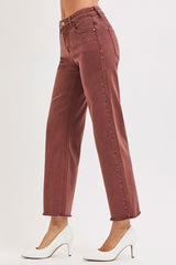 Peyton's Chocolate Metallic Mid Rise Wide Leg Pants