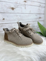 Campfire Brown Tweed Laced Booties