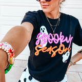 Black Spooky Season Ghost Tee