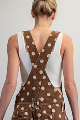 Mocha Polka Dot Overalls