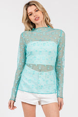 Long Sleeve Lace top with Flower design