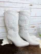 Maroney's Light Gray Embroidered Western Boots