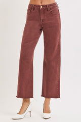 Peyton's Chocolate Metallic Mid Rise Wide Leg Pants