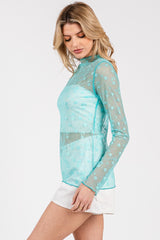 Long Sleeve Lace top with Flower design