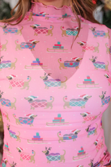 Pink Pawliday Mesh Top