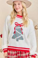 White Festive Holiday Sweater With Christmas Tree