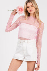 Long Sleeve Lace top with Flower design