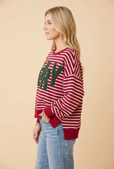 Red and White Stripe Merry Top