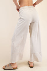 Curvy Cotton Raw Edge Seam Poly Pant