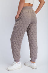 Taupe Quilted Jogger