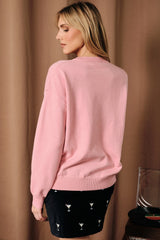 Pink "Cocktail Dog" Graphic Sweater