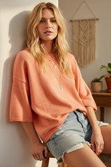 Peach Short Sleeve Sweater