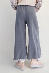 Ankle Blue Mineral Wash Terry Pants