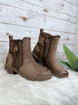 Everlee's Brown Suede Chunky Heeled Booties