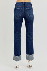 Skylar's TC High Rise Crop Straight Cuffed Jeans
