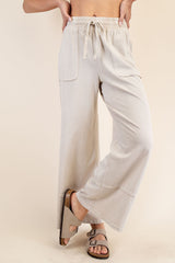 Curvy Cotton Raw Edge Seam Poly Pant