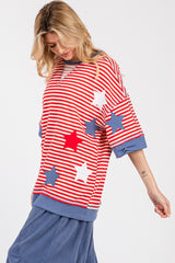 Striped Americana Oversized Top