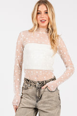 Long Sleeve Lace top with Flower design
