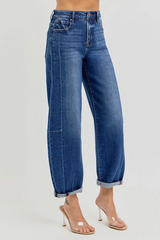 Rylenne Dark wash High Rise Barrel