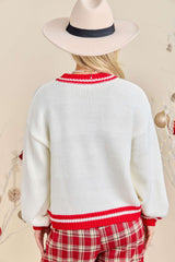 White Festive Holiday Sweater With Christmas Tree