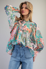 Paisley Button Down Top