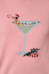 Pink "Cocktail Dog" Graphic Sweater