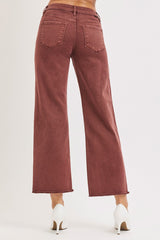Peyton's Chocolate Metallic Mid Rise Wide Leg Pants